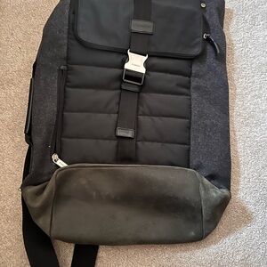 Vintage Coach Black and Wool Gray Unisex Bag, one shoulder strap backpack